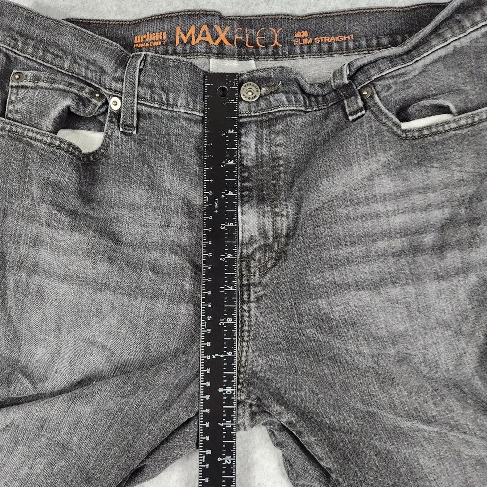 Urban Pipeline Jeans Mens 36x30 Black Denim Whiskered Max Flex Slim Straight Leg